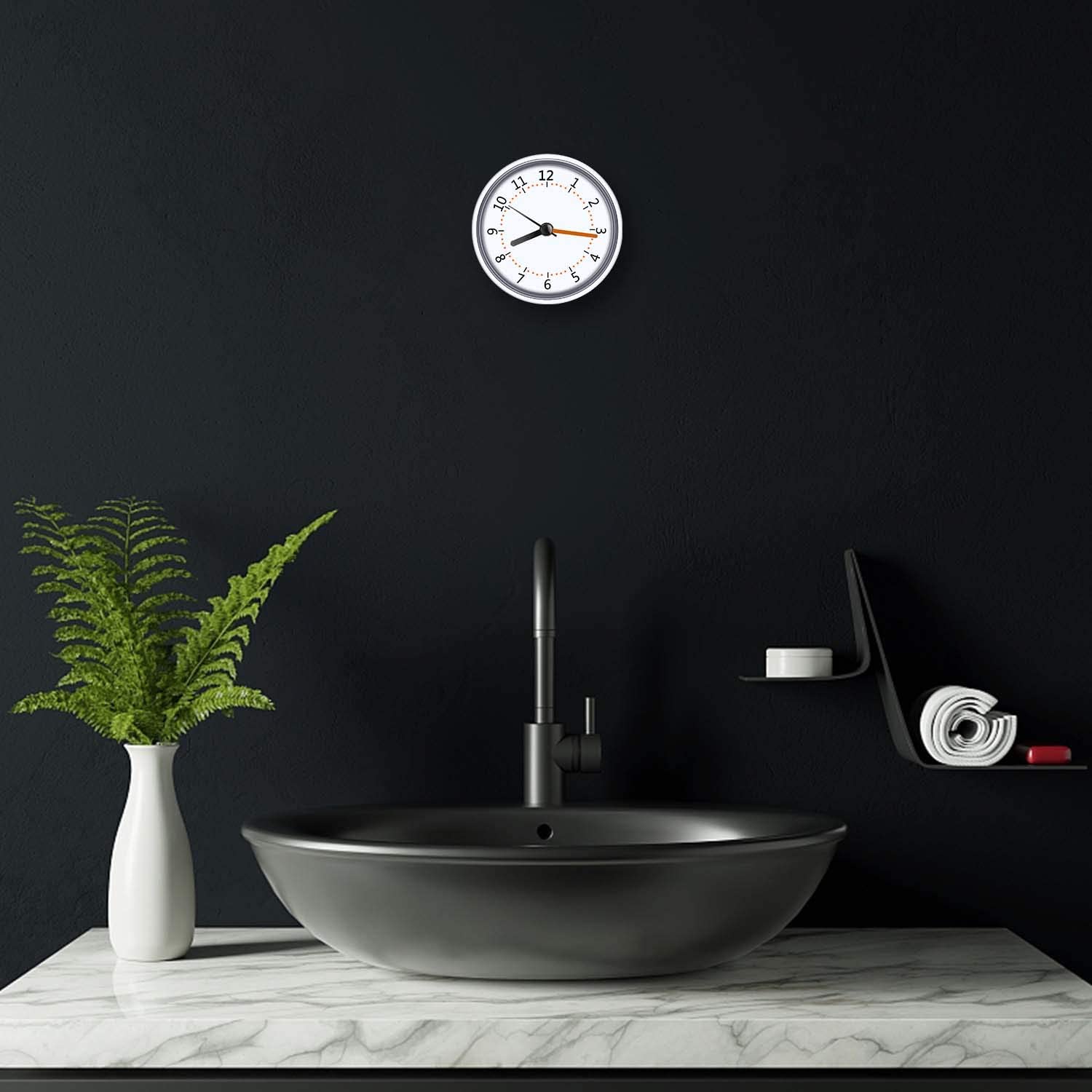 LXSZRPH Mini Shower Clock Waterproof IP24 Wall Clock Suction Cup Bathroom Clock Acrylic Face Suction Clock for Shower Washroom Kitchen (1Pack) - Image 4