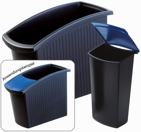 HAN 1840-13, MONDO waste bin. Trendy, ergonomic, rectangular and slim, 18 litres, black - Image 3