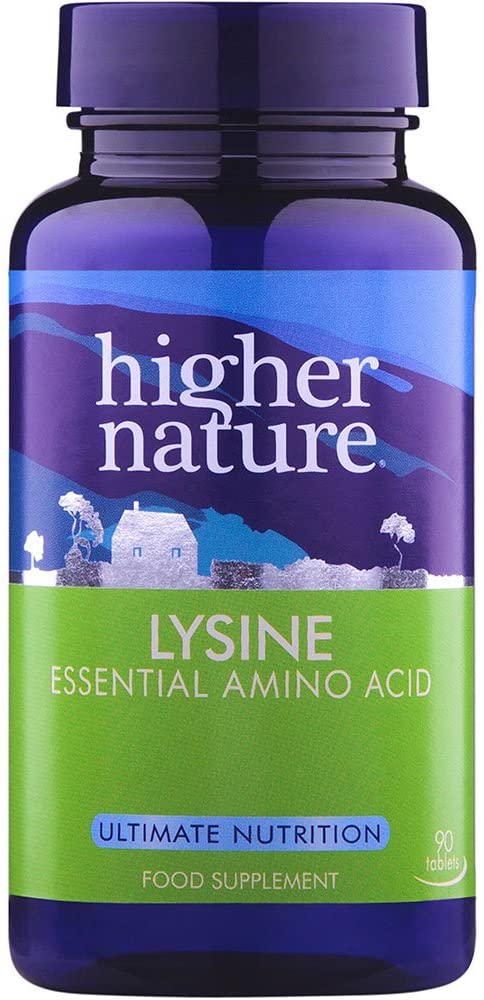 Higher Nature, Lysine, Essential Amino Acid- 500mg, Supports Collagen, Supports Cold Sore Treatment, Vegetarian & Vegan