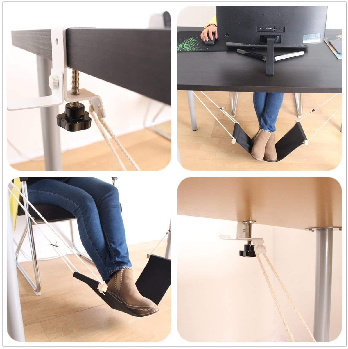 Abree Foot Hammock Ergonomic Foot Rest Portable Adjustable Desk Hammock