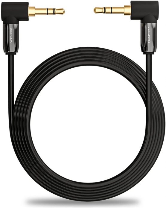 deleyCON 1.5m (4.92 ft.) Jack Cable 3.5mm Aux Cable Stereo Audio Cable Jack Plug 2x 90° Angled for Pc Laptop Mobile Smartphone Tablet Car Hi-Fi Receiver - Black - Image 3