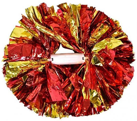 Jixista Cheerleading Pom Poms Metallic Foil Quality Plastic Cheerleader Aerobics Hand Flower