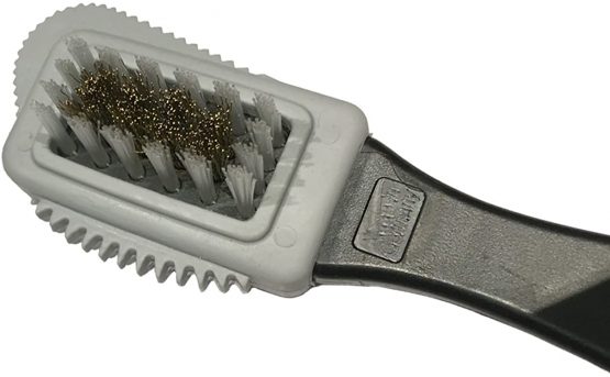 PREMYO Suede Shoe Brush with Handle Safe Grip for Effective Cleaning of Nubuck Velour Leather Boots Multifunctional with Brass Bristle Edge Eraser - Image 3
