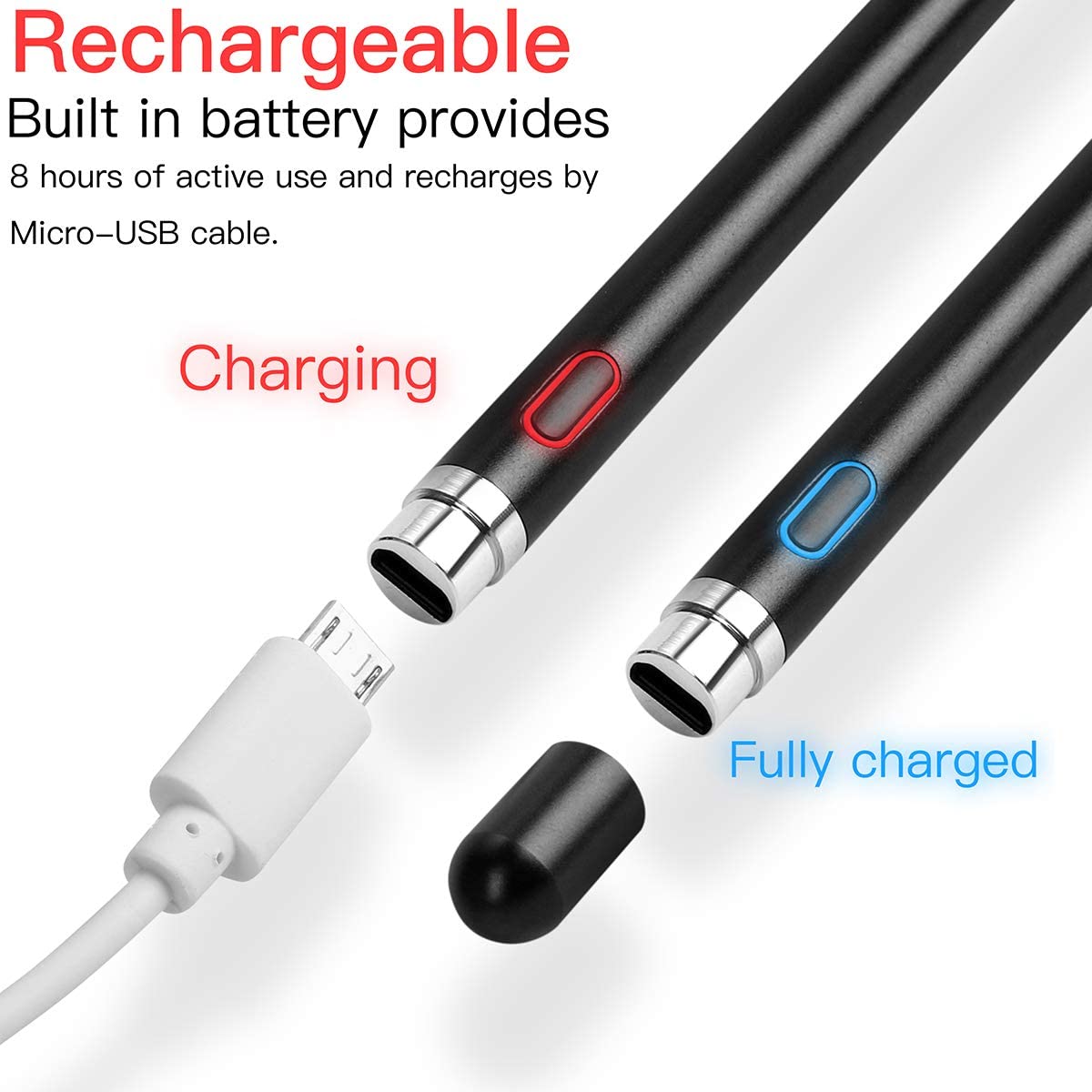 AICase Active Stylus Pen 1.45mm High Precision and Sensitivity Point Capacitive Stylus Compatible for iPhone Samsung iPad Pro iPad Air 2 Tablets - Image 3