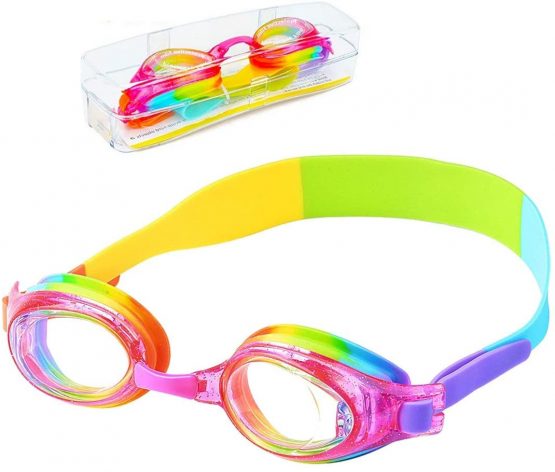 iToobe Kids Goggles,Swimming Goggles for Kids Age 3-14 Boys Girls Children Teens Swim Goggle, Clear Vision, Free Protection Case