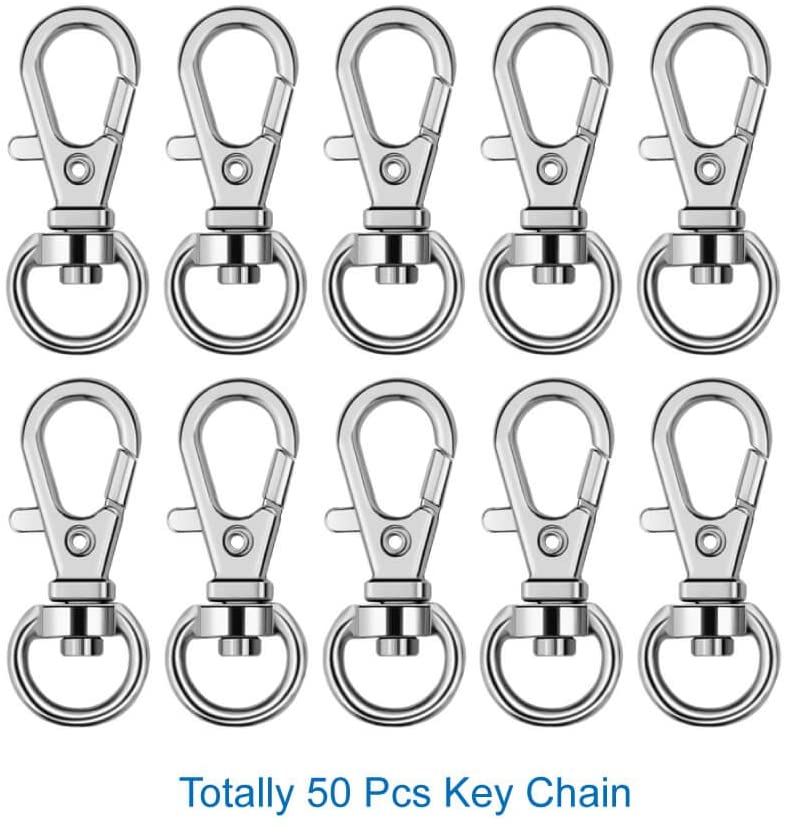 Selizo 150Pcs Swivel Hooks with Key Rings and Tassels Bulk for Keychain Crafts, Multicolor,Silver, keychain hooks, rings and tassels - Image 2