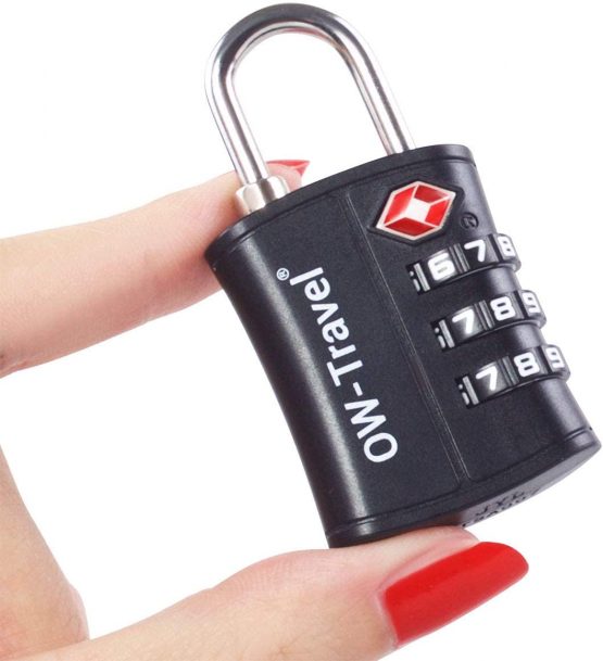 TSA Approved Luggage Locks (2 Pack and 3 Luggage Tags) OW-Travel 3 Digit Security Padlock, Combination Padlocks, Code Lock for Suitcase, Zipper, Luggage, Bag, Case, Backpack, Gym Locker, Box (Black) - Image 2