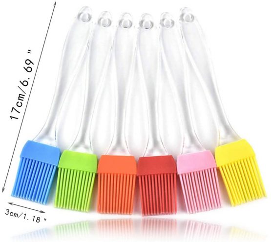 Starchef Kitchen Silicone Basting Pastry & BBQ Brushes Set- Flexible,Crystal Transparent Handle(6 Colors,6pcs) - Image 2