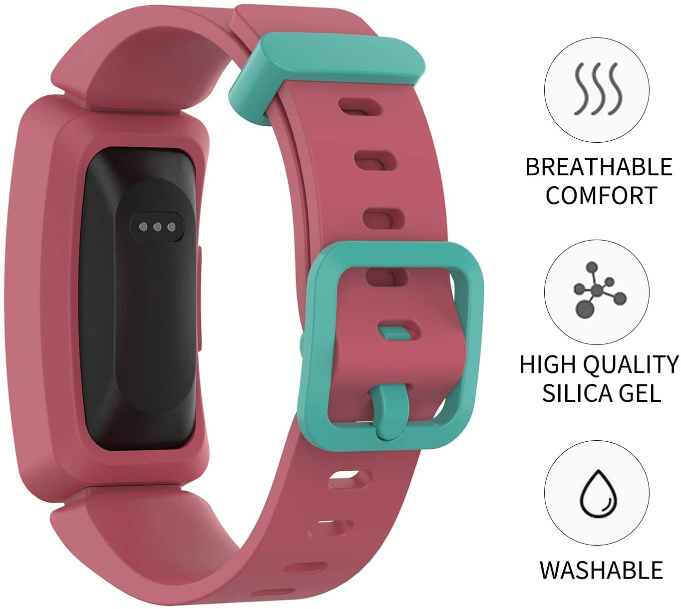 Vozehui Compatible With Fitbit Ace 2 Strap for Kids 6+, Colorful Sport ...