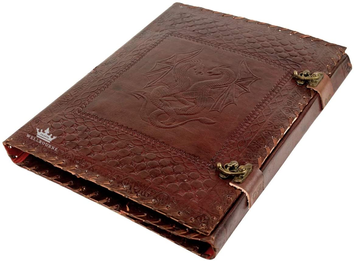 Wellbourne Leather Bound File Folder Portfolio A4 Handmade Expandable