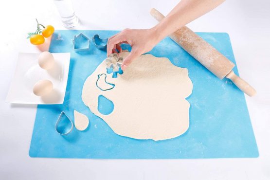 Non Stick, Double Thickness Silicone Pastry/Baking Mat Extra Large- for Heat Resistant Nonskid Placement Mat, Countertop Protector, Art and Craft Mat 60 × 40 cm (Blue, 40×60) - Image 2