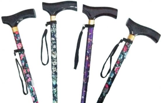 Amazing Health Flower Folding Walking Stick Height Adjustable with Wood handle, wrist strap and Extra Free rubber ferrule - Image 2