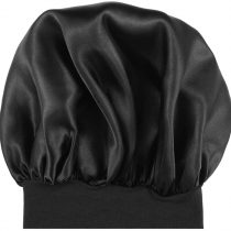 Milisten satin bonnet Sleep Cap Elastic Wide Band Hat Night Sleeping Head Cover for Good Sleeping - black