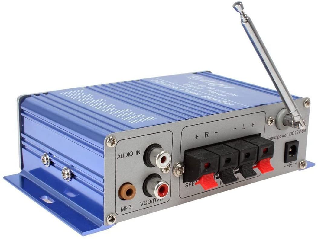 DollaTek 12V Hi-Fi Digital Stereo Audio Amplifier USB SD DVD FM Audio Stereo Radio MP3 Speaker Car Bluetooth Amplifier HiFi Mini 2 Channel Digital Display Power Player for iPod/Car/Boat/Motorcycle - Image 4