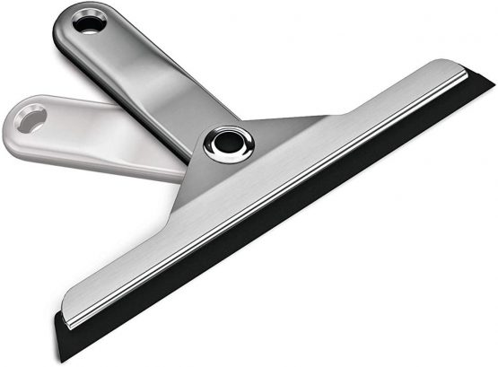 simplehuman BT1071 Foldaway Squeegee, Brushed Die-Cast Zinc + Anodised Aluminium, W 28.8cm x H 20.3cm x D 6.3cm - Image 2
