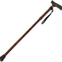 Homecraft Folding Coloured Walking Stick with Wooden Handle, Lightweight Adjustable Walking Cane for Balance, Mobility Aid, Walnut, 825-925 mm/33-37 Inches, (Eligible for VAT relief in the UK)