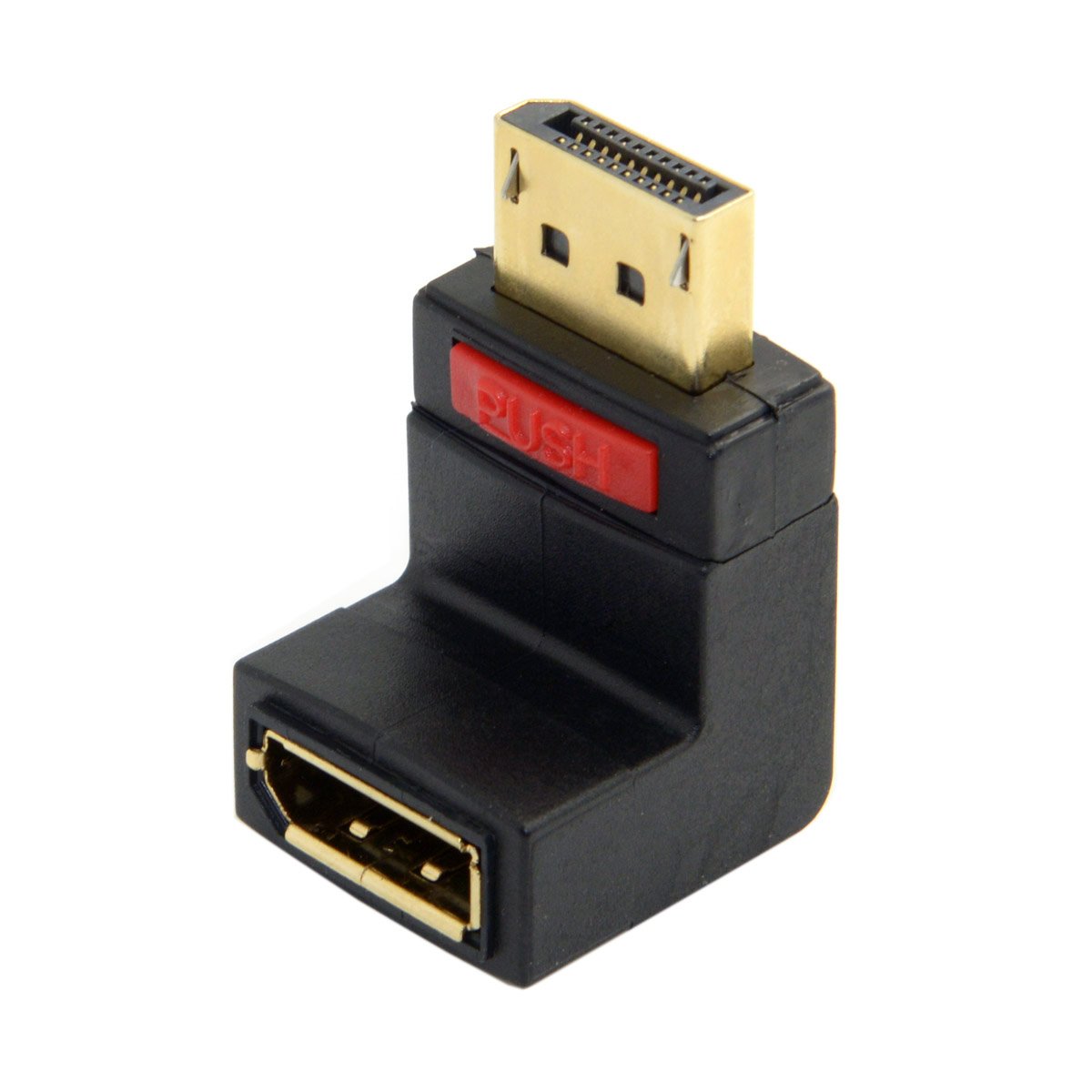 CY Up Angled 90 Degree DP DisplayPort Male to Female Extension Adapter, Down-angled - Image 3