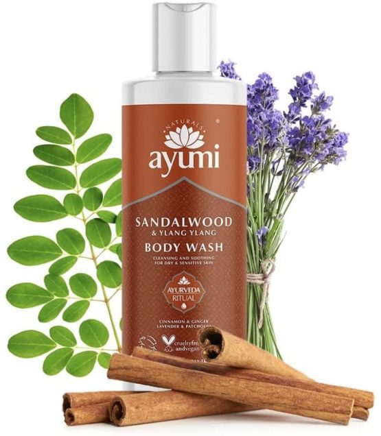 Ayumi Sandalwood & Ylang Ylang Body Wash. Vegan, Cruelty-Free, Dermatologically-Tested, 1 x 250ml - Image 2