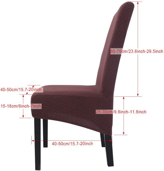 Chair Covers,hengweiuk Stretch Dining Chair Covers Removable High Back Chair Protective Washable Dining Cover Slipcover for Dining Room Kitchen Wedding Banquet Party Decoration (Coffee, 6 PCS/Packet) - Image 2