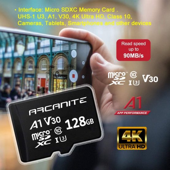 ARCANITE 2-Pack 128GB microSDXC Memory Card - A1, UHS-I U3, V30, 4K, C10, MicroSD, Optimal read speeds up to 90 MB/s - Image 4