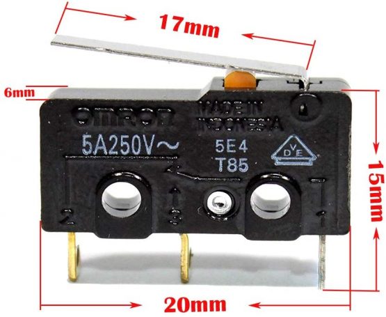 CESFONJER Limit Switch SS-5GL 5A Micro Subminiature Snap Action Switch, Arm Push Button Momentary Actuator, for 3D Printer, Electronic Equipment, Automatic Machine, car Electric (Pack of 8 pcs) - Image 3