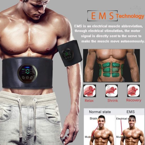 Muscle Stimulation Belt, ABS Muscle Stimulator Trainer EMS Stimulating Abdominal Toning Belts Training Fitness Workout for Men Women Belly Arm Leg (NO NEED REPLACEMENT PADS OR GEL) - Image 2