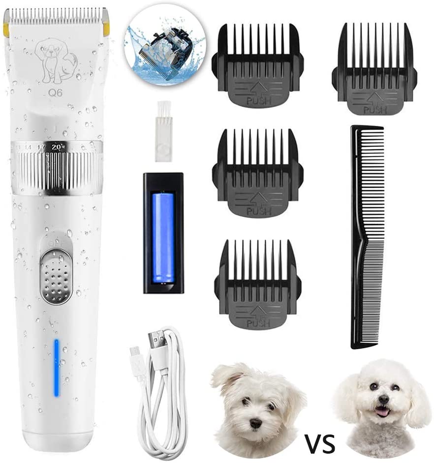 Dog Clippers 2-Speed Dog Grooming Kit, Dog Hair Trimmer, Cat Shaver, Low Noise Rechargeable Cordless Pet Clippers for Small Medium Large Dogs Cats