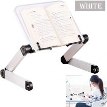 Adjustable Book Stand, Height and Angle Adjustable Ergonomic Book Holder with Page Paper Clips for Big Heavy Textbooks Music Books Tablet Cook Recipe Durable Lightweight Aluminum Book Holders