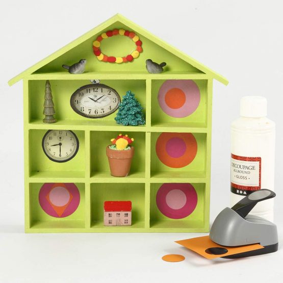 Creativ 100263 House-Shaped Shelving System, Size 26x25,2 cm, H: 3,5 cm, Paulownia, 1pc, Wood - Image 3
