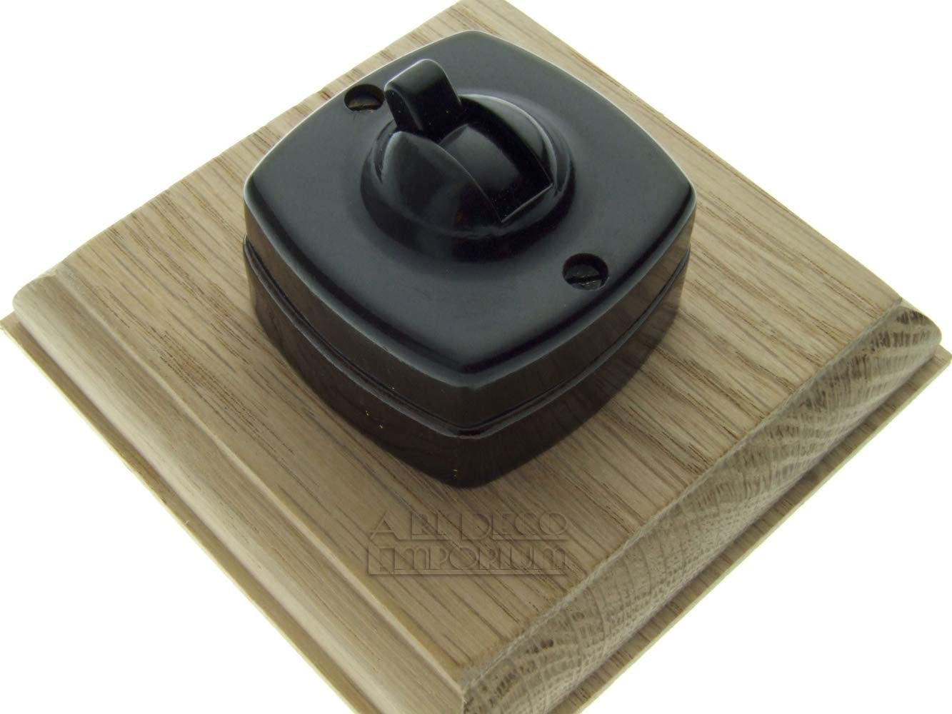 Solid Natural Oak Ogee Profile Square Switch Mount 1 Gang for 1 Switch for Toggle Dolly, Period, Vintage and Bakelite Light Switches - Image 2