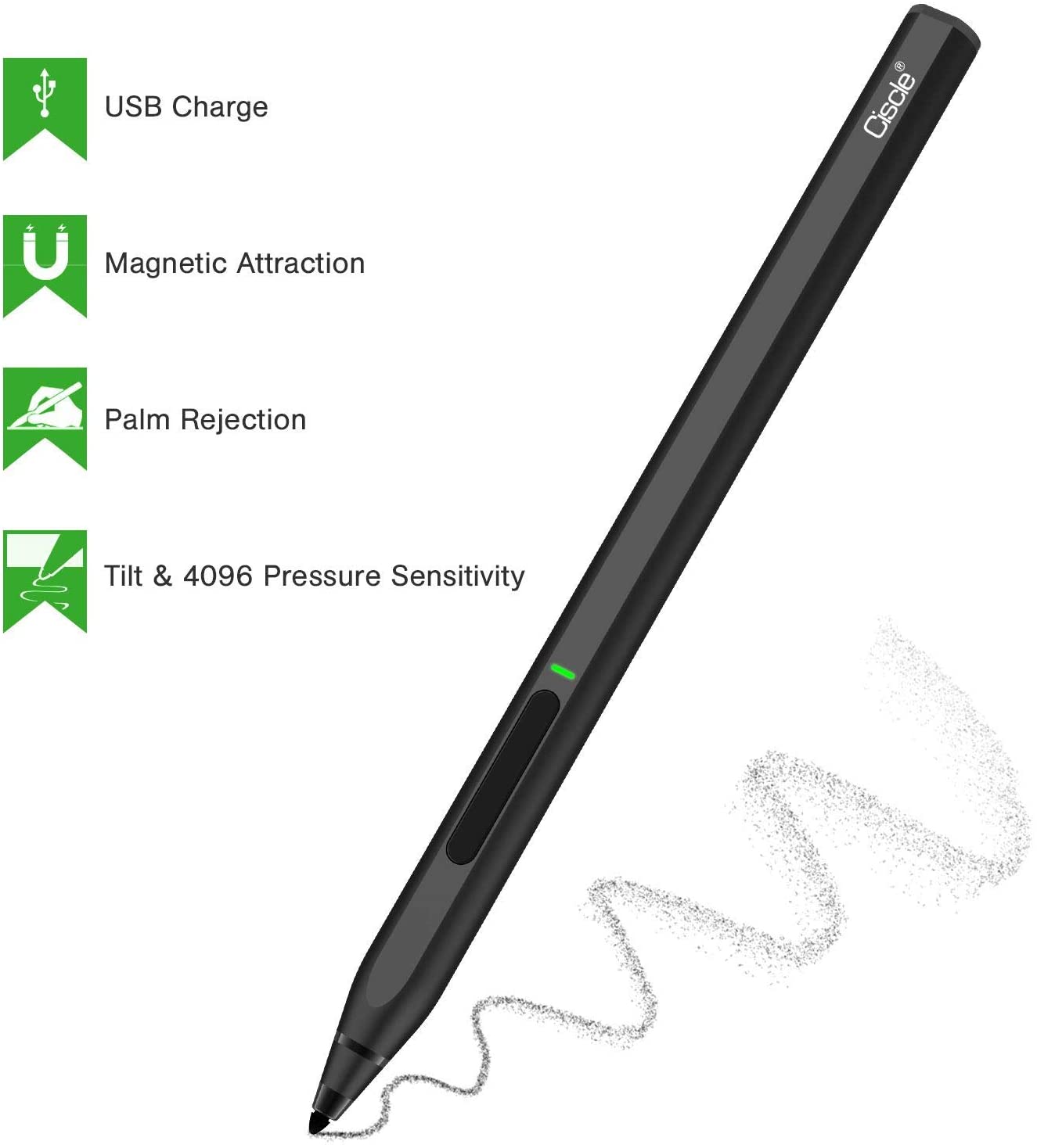 Ciscle Stylus Pen Compatible With Microsoft Surface Rechargeable 10mm Stylus Pen With 4096 6106