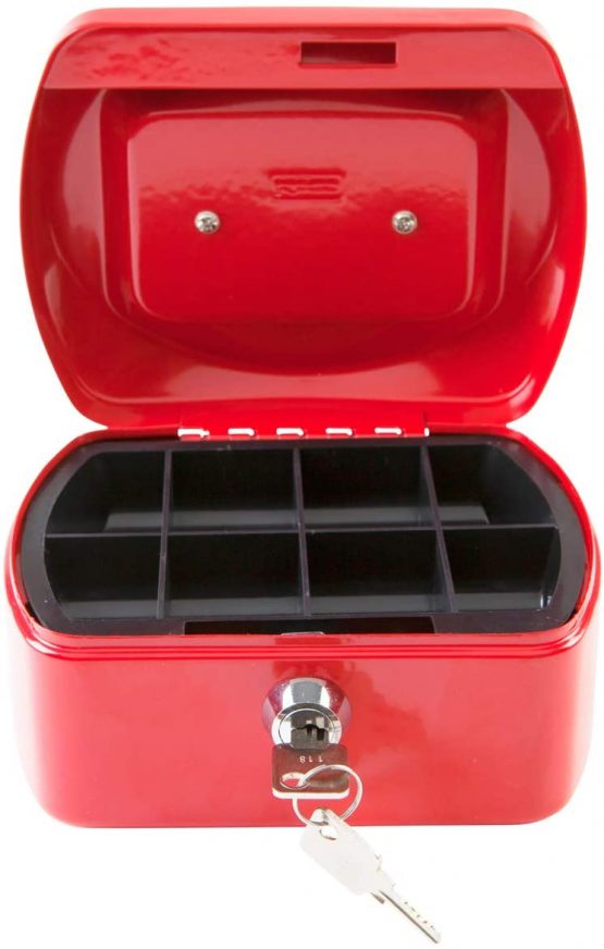 Idena 50026 Cash Box 6 Inches Size 155 x 120 x 90 mm Red - Image 2