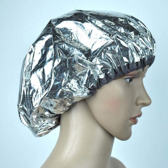 Minkissy 4pcs Aluminum Foil Cap Elastic Hair Coloring Cap Disposable Heat Shower Cap for Deep Conditioning Salon Spa (Golden Silver) - Image 4