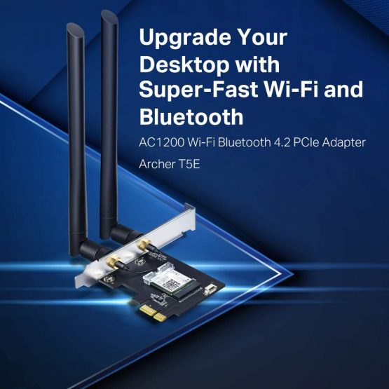 TP-LINK Archer T5E AC1200 Wi-Fi Bluetooth 4.2 PCI Express Adapter with Two Antennas, PCIe Network Bluetooth 2-in-1 Interface Card for Desktop, Low-Profile Bracket Included - Image 2