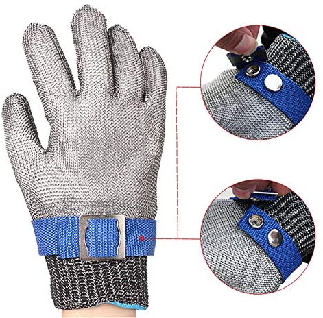 ThreeH Work Gloves Cut Resistant Stainless Steel 316L Wire Gloves Level 5 Protection for Kitchen Butcher Working GL09 S(One Glove) - Image 3