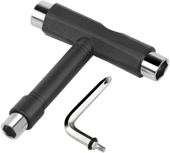 TRIXES Black 5 Way Scooter/Skateboard/Longboard Tool with Key Turner