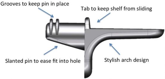 5 mm Shelf Support Peg/Pin Bracket Stainless Steel 20 Pack - Image 2