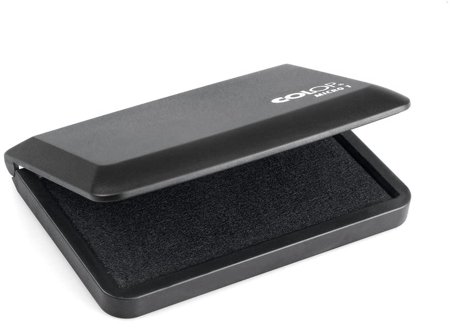 COLOP Micro 1 Black Rubber Stamp Ink Pad. Measures 90x50mm. Best Ink Pad for Home Office, and Crafting Use. Water-Based