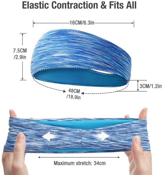 LATTCURE Sports Headband 3 Pack, Headband, Sweatband, Non Slip Headwear Head Band, Turban Winter Headband for Football, Basketball, Soccer, Tennis, Yoga and Golf - Image 2