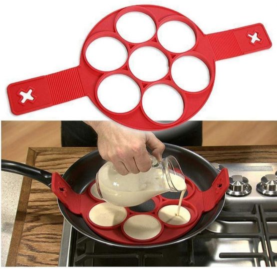 Silicone Pancake Maker Nonstick Cooking Tool Egg Ring Maker Pancakes Flip Egg Mold Cheese Egg Cooker Kitchen Gadget