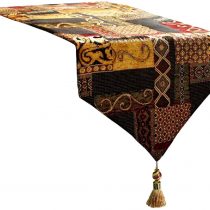 Artbisons Table Runners Handmade Artistic Top Decor Coffee Table Runners Dining Table Linens (48x13, Golden Illusion)