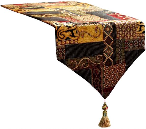 Artbisons Table Runners Handmade Artistic Top Decor Coffee Table Runners Dining Table Linens (48x13, Golden Illusion)