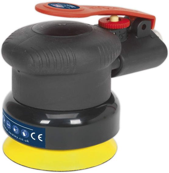 Sealey SA802 Air Palm Orbital Sander, 75mm Ø, Black
