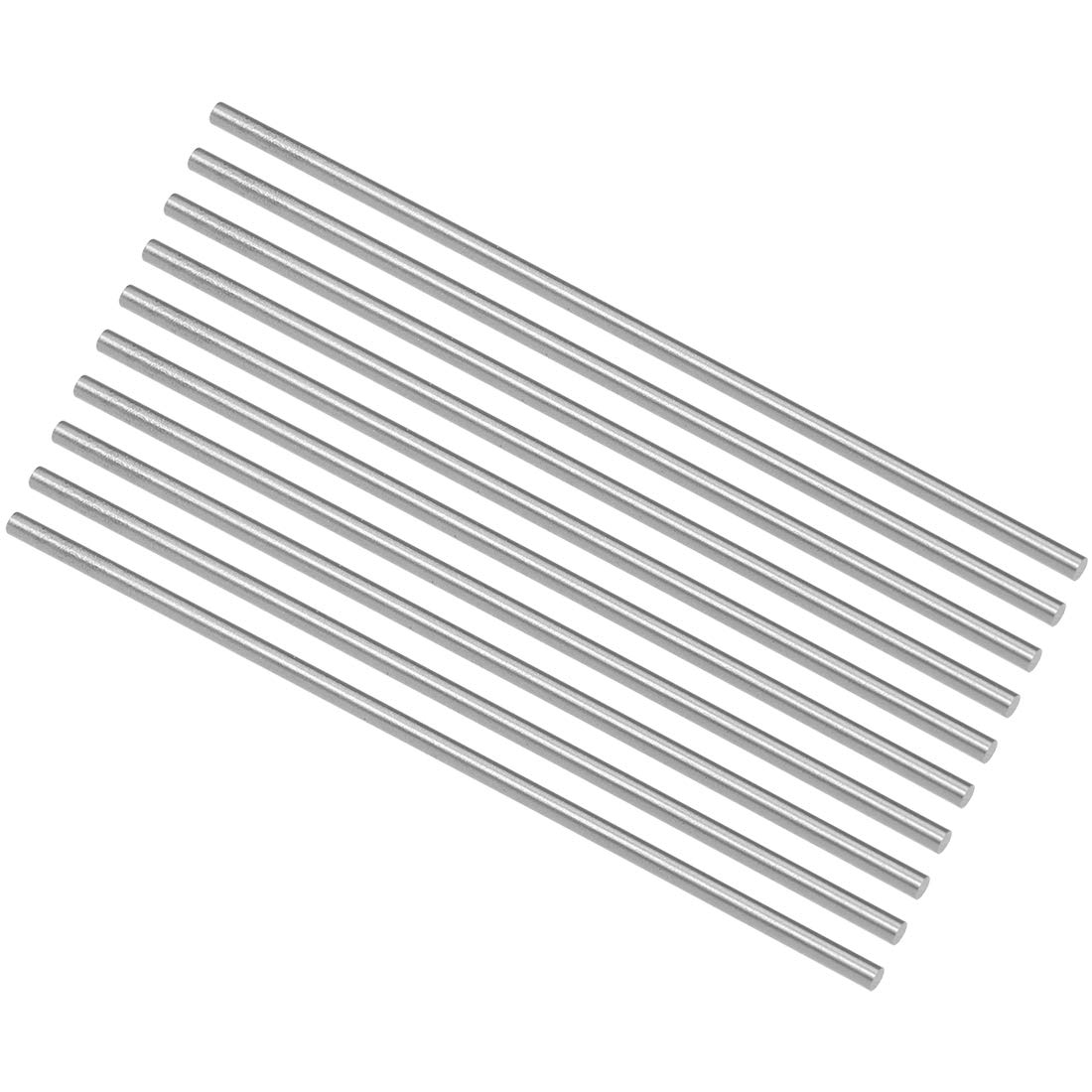 sourcing map 10pcs Round Steel Metal Rods, 2.5mm x 100mm High Speed Steel (HSS) Lathe Bar Stock Tool