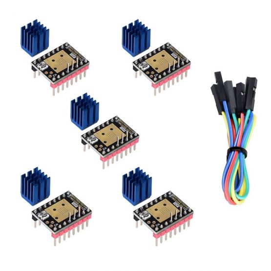 Kingprint TMC2208 V3.0 Stepper Damper with Heat Sink Driver, Replacement Damper for A4988 DRV8825 for 3D Printer (5 pieces)