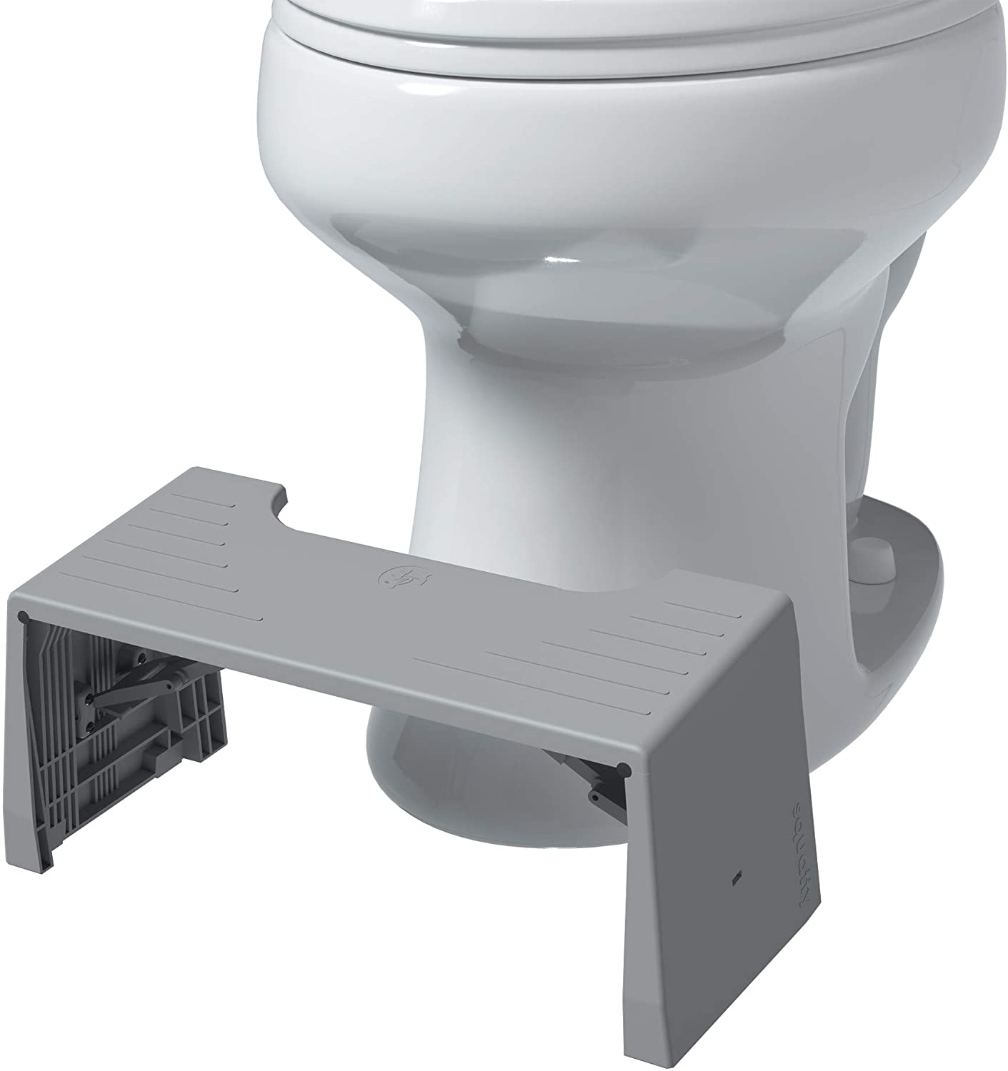 Squatty Potty Porta Traveler Foldable Toilet Stool for Travel 7" Height, Gray, Grey
