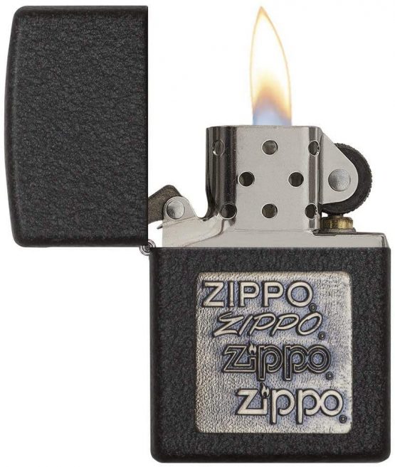 Zippo Zippo Brass Emblem Lighter - Black Crackle - Image 3