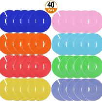 40 Pack Clothing Size Dividers, Round Clothing Rack Dividers Plain Closet Dividers for Kids, Adults - 8 Colours