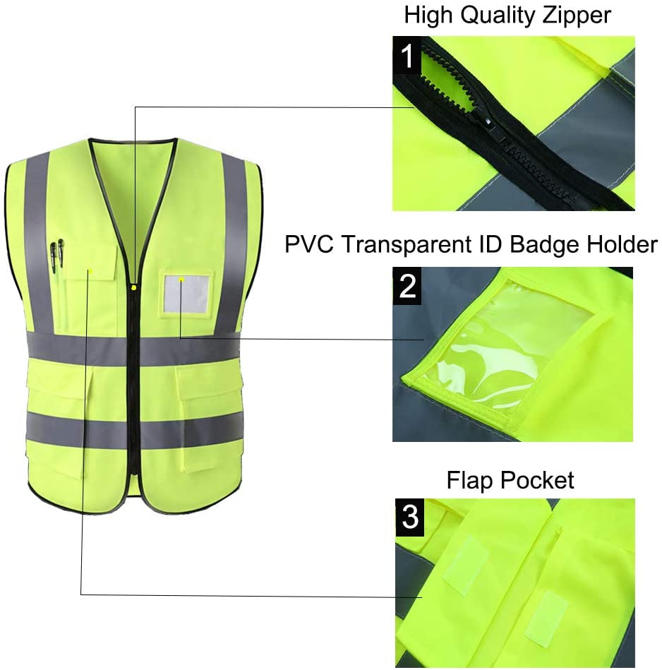 Hycoprot Hi Vis Viz High Visibility Reflective Safety Vest Workwear ...