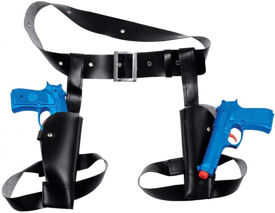 Bristol Novelty BA481 Thigh Twin Holster Gun Set, Blue, One Size